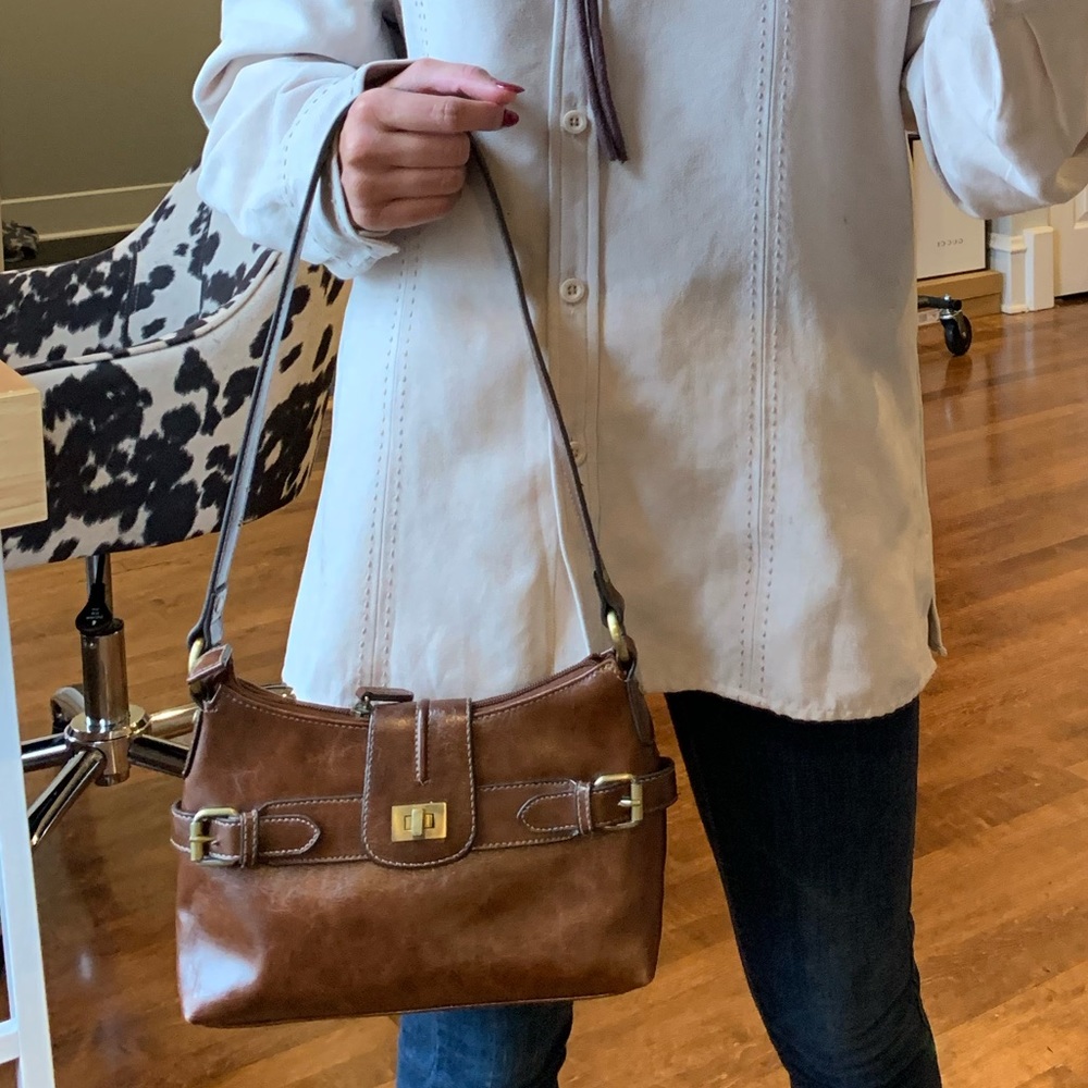 Vintage brown leather (faux) purse